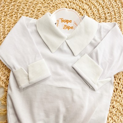  body gola bordada- liso piquet branco